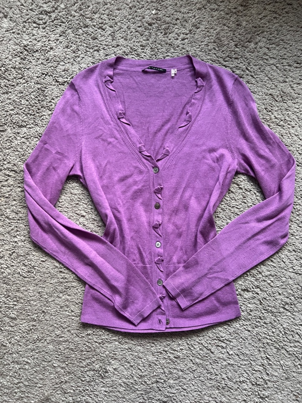 $180 Elie Tahari Purple Stretch Silk Sammy Sweater size XS